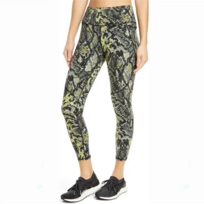 Sweaty Betty Size Medium The Power 7/8 Workout Leggings Citrus Green Snake Print